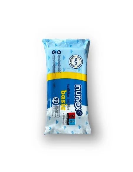 Basic Tücher 98% Natürlich | 8 Packungen mit 72 Stücke