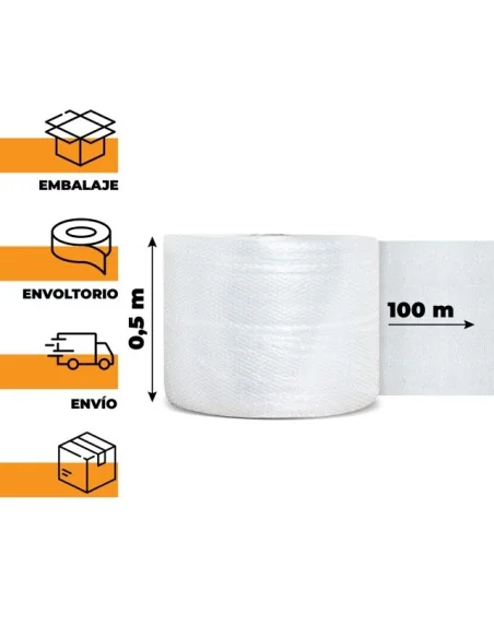 Rollos de Plástico de Burbujas 0,5x100 m I Pack 16 Uds.