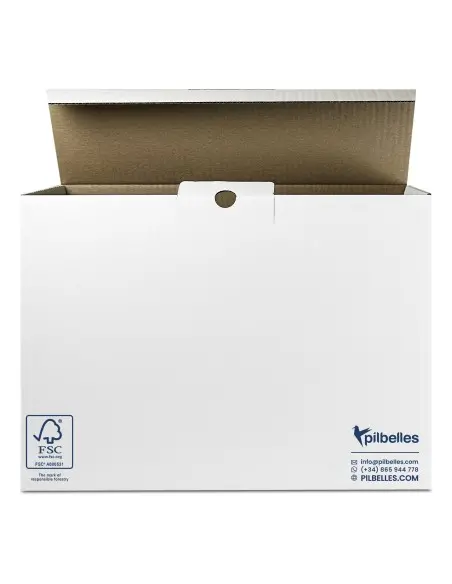 Archivador definitivo de cartón blanco I 38 x 27 x 11,5 cm