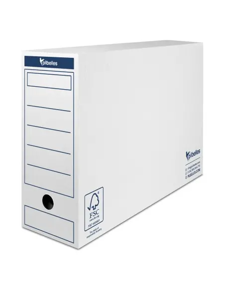 Archivador definitivo de cartón blanco I 38 x 27 x 11,5 cm