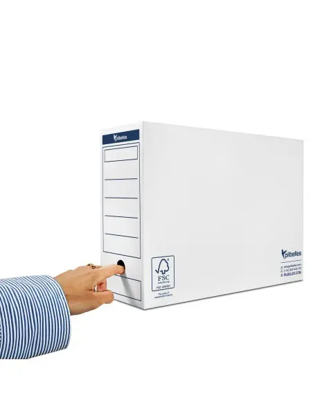 Archivador definitivo de cartón blanco I 38 x 27 x 11,5 cm