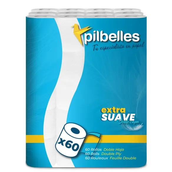 Papel Higiénico Extra Suave Pilbelles I 20 metros I 60 rollos