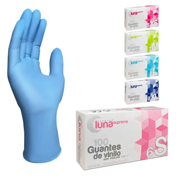 Guantes Vinilo Antivírico Sin Polvo | Pack de 100 Uds.
