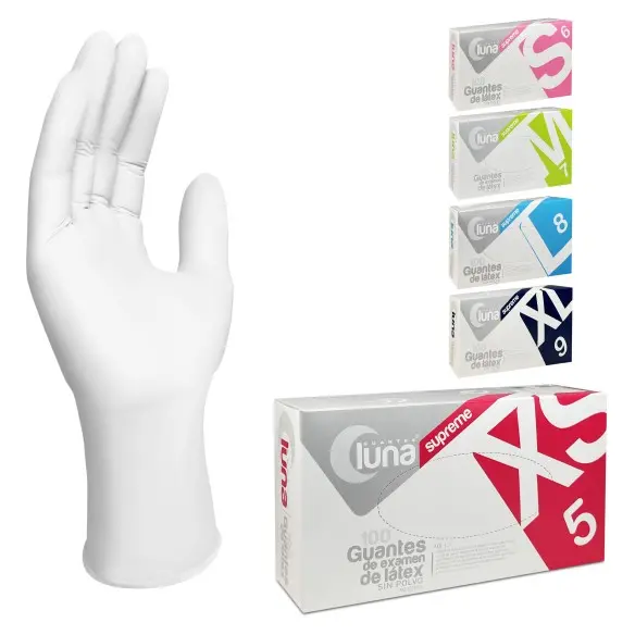 Guantes de Látex Sin Polvo 5,5 g | Pack de 100 Uds.